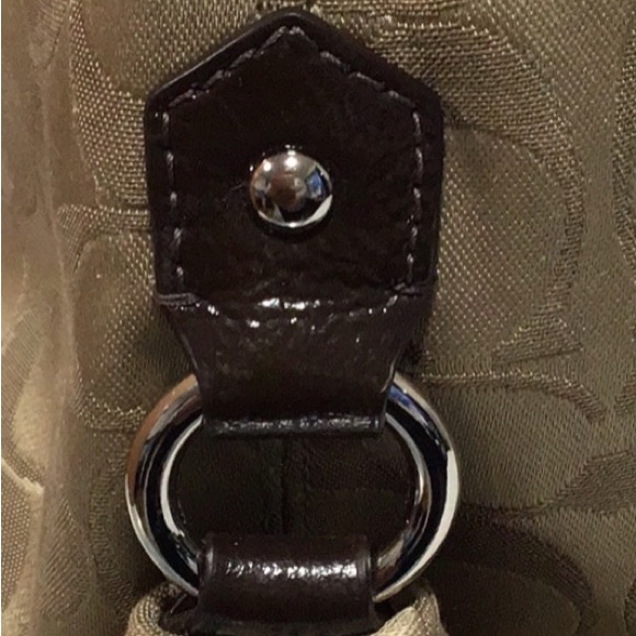 NWT COACH Khaki Ashley Signature Print Hobo Shoulder Bag with Mahogany Accents - Picture 7 of 16